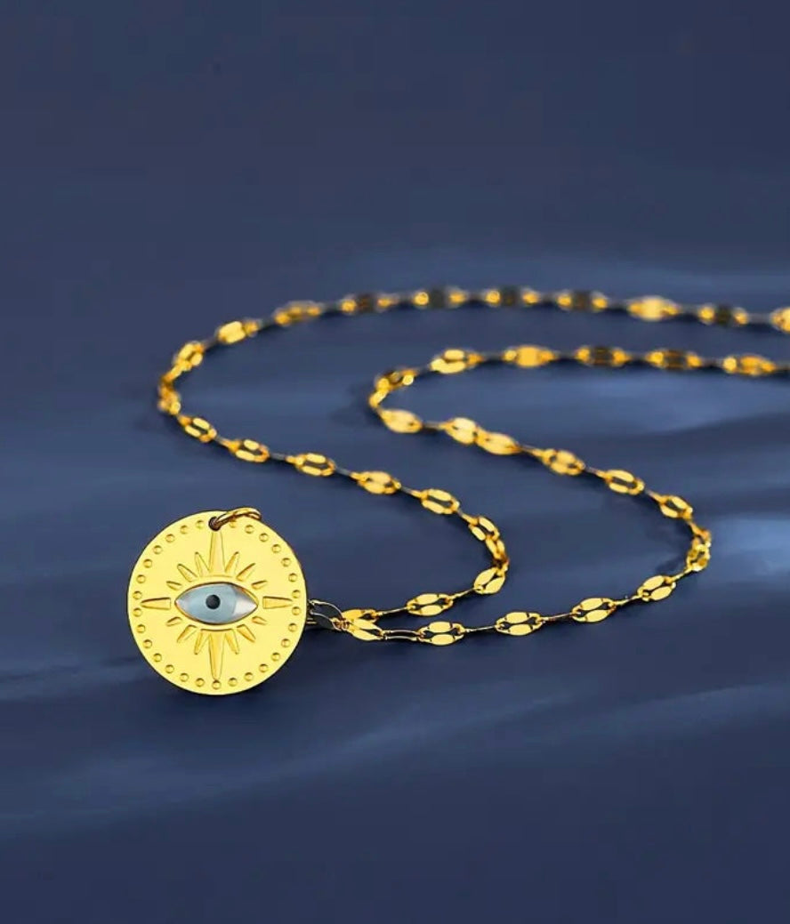 Evil eye necklace hot sale gold plated